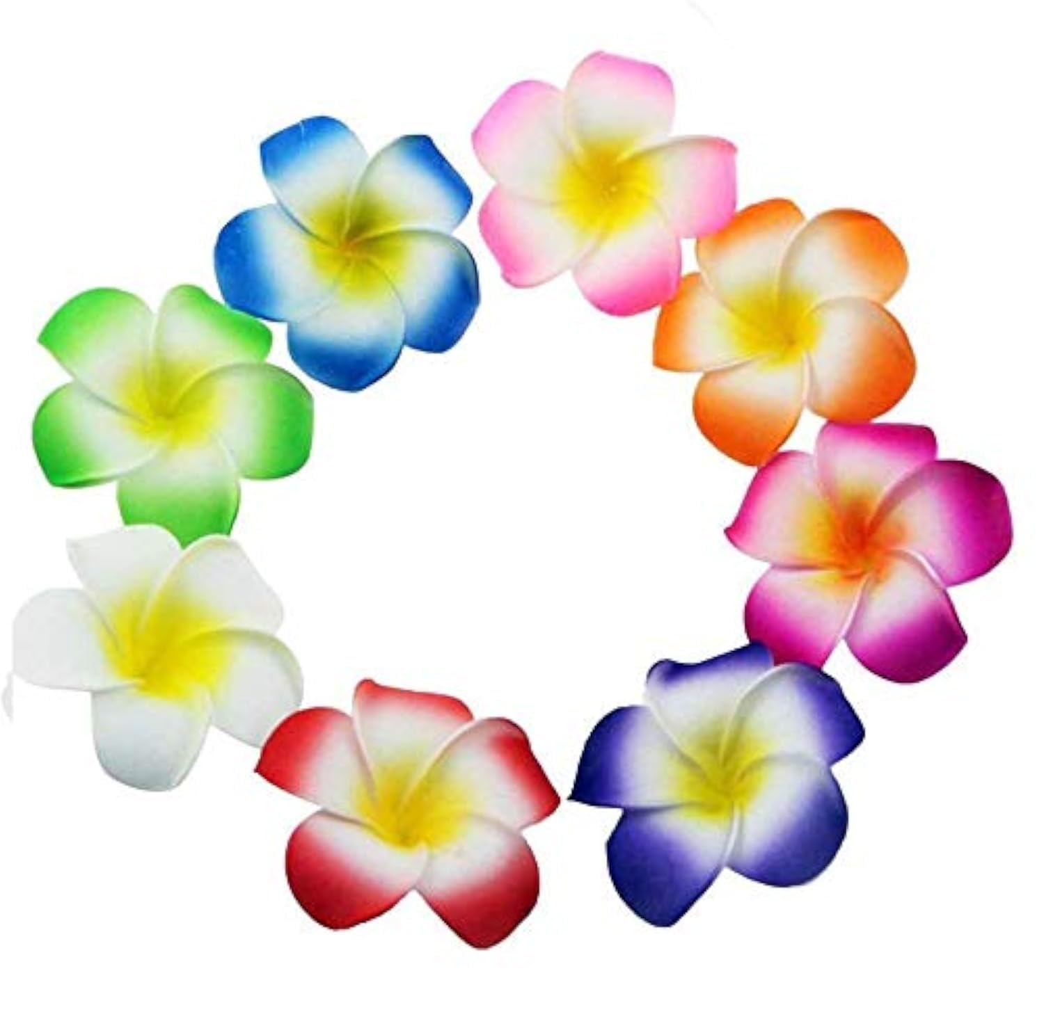 Fleur de mariage Hawaii Plumeria 70mm lot de 80 décoration cheveux et maison