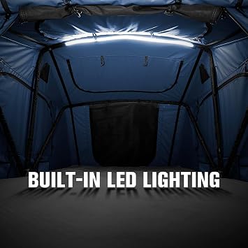 Pittman - 2 Person Rooftop Tent - RTT Roof Top Tent for Truck Camping & Overlanding - White - Softshell Side Open Design with Telescopic Ladder for Easy Access - Waterproof
