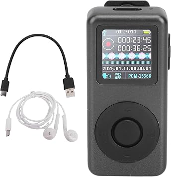 Digital Voice Recorder,Stylish Clamp Design HD Lossless Music Player with AI Voice Recognition and Noise Reduction Chip, for Running Cycling Hiking Climbing 32GB
