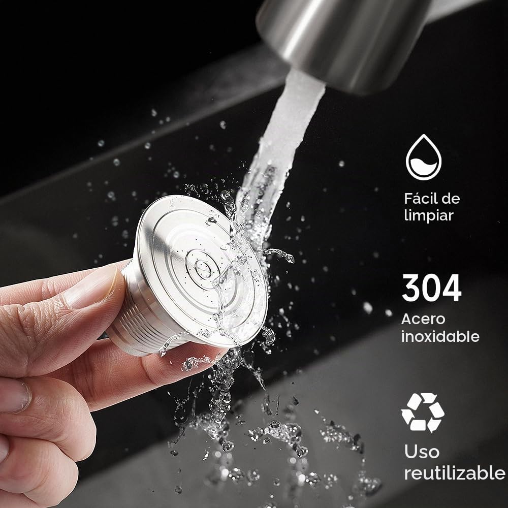 Cápsulas de café reutilizables de acero inoxidable para tazas grandes y pequeñas, compatibles con L'OR Barista LM8012/60, vainas de café rellenables de metal para la máquina de café