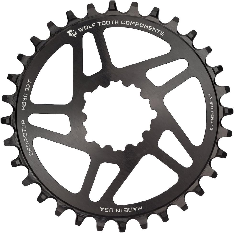 WOLF TOOTH DROP-STOP A CHAINRING - 32T, SYM 96 BCD, 4-BOLT, BLACK, SYM9632