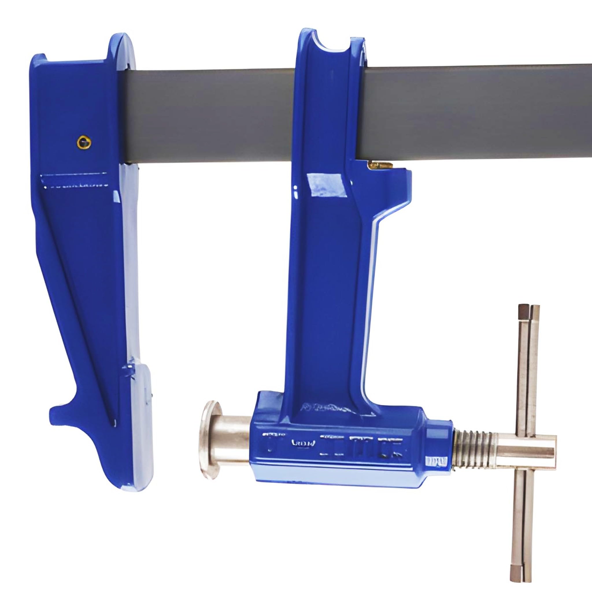 Bricoloco Sargento de apriete rápido. Profesional con boca de alcance de 120 mm. Tornillo con Llanta de Acero templado 35x8 mm y fuerza de 9000 Newton para sujecciones exigentes. (4, 800 mm)