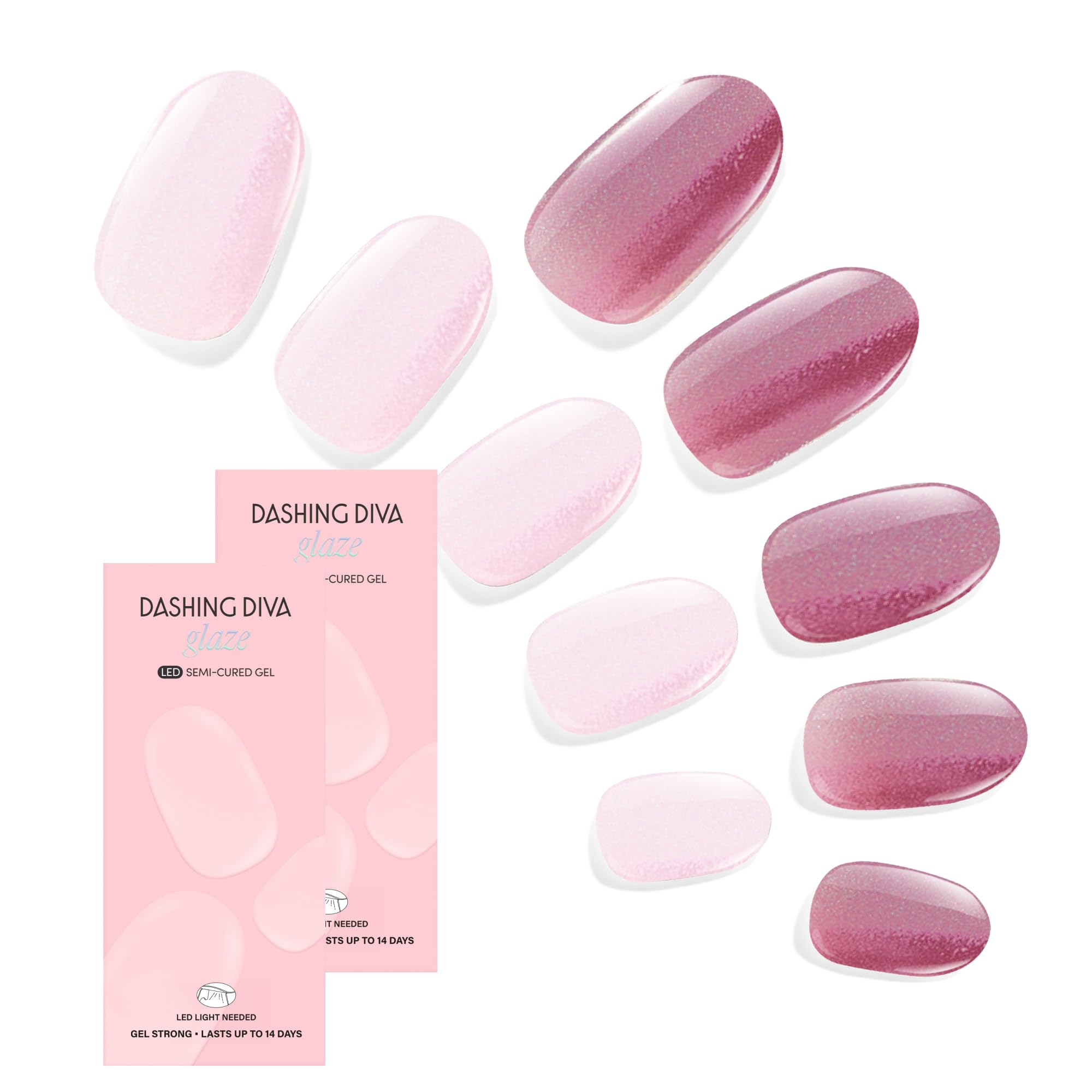 Dashing Diva Glaze セミキュアジェルネイル 14個セット Amazon.com: Dashing Diva Glaze Nail Strip Duo - Glazed Collection