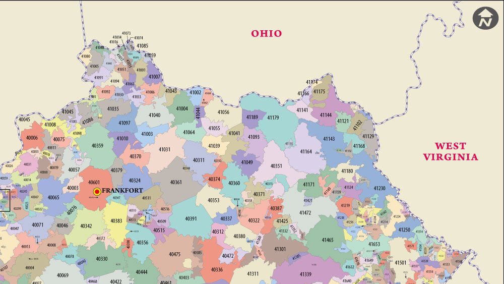 Kentucky Zip Code Map With Counties American Map Store, 52 OFF