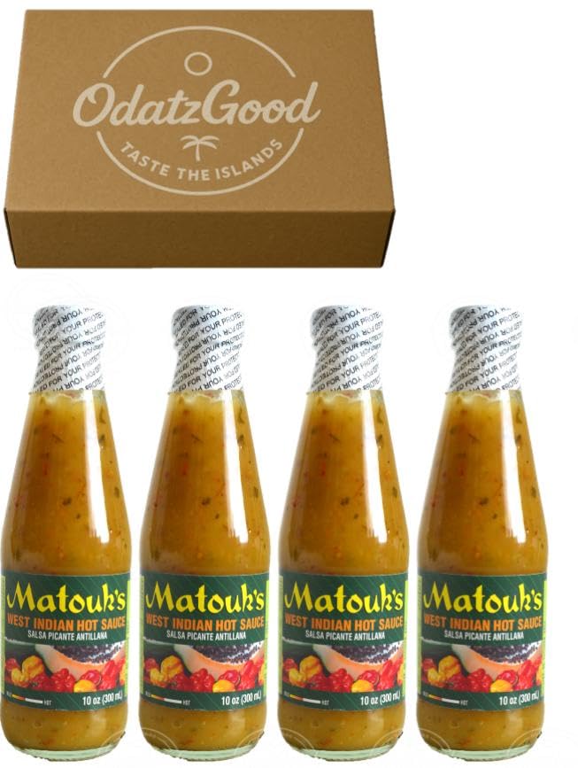 Matouk’s Caribbean Heatwave Calypso, Hot Pepper, West Indian,Soca, Flambeau & Trinidad Scorpion Pepper Sauce 6-Pack – Product of Trinidad & Tobago – Curated & Packaged by ODatzGood image 5