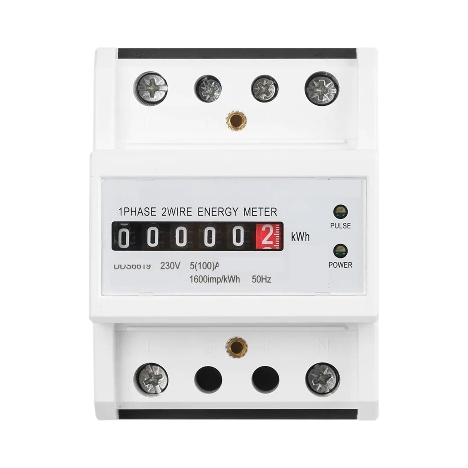 ZIDRMTKVK Din Rail Single Phase Energy Meter AC 220V 100A Counter Power Consumption Analog Wattmeter Electronic Instruments 50HZ
