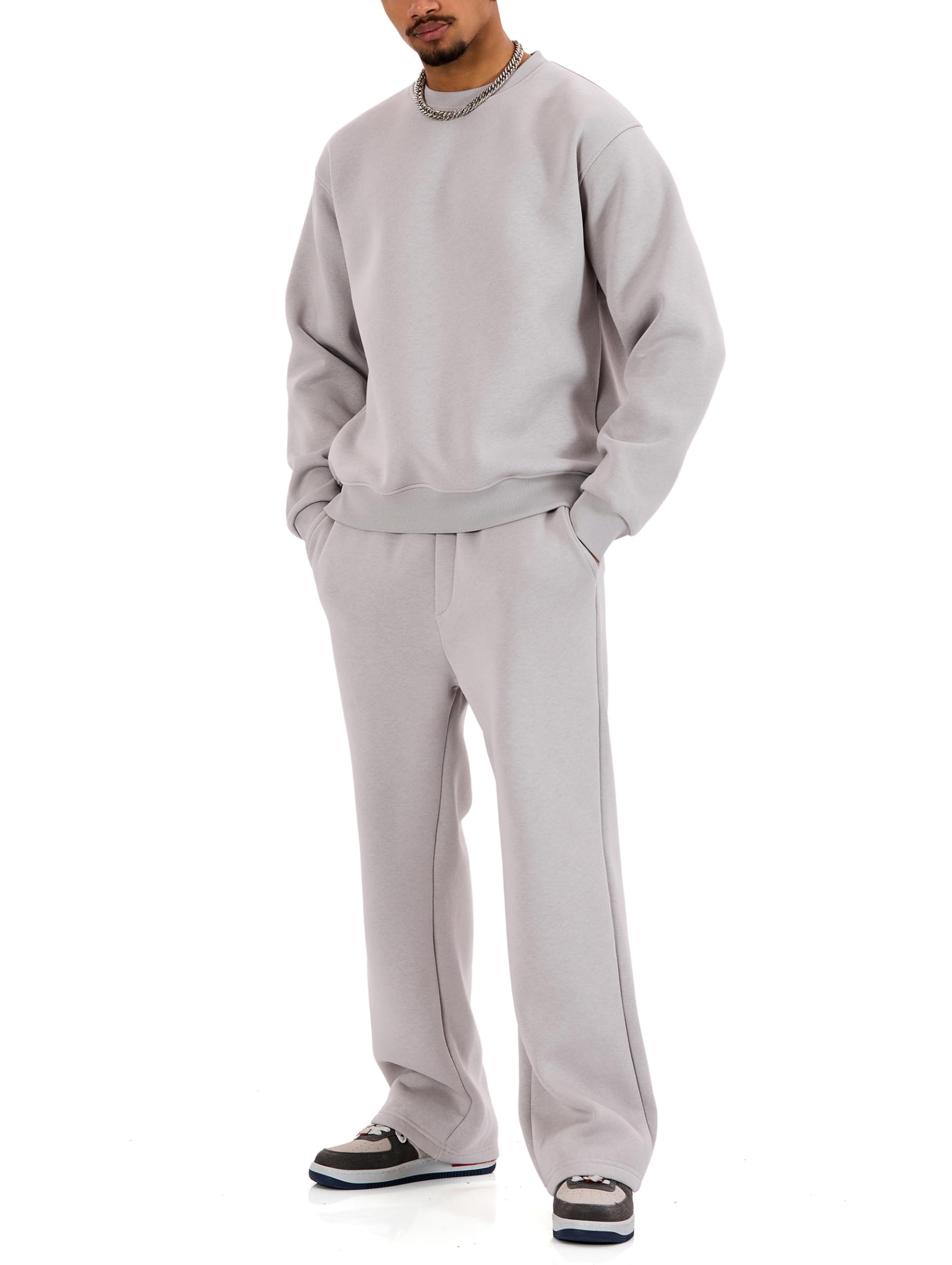 Redbridge Tuta da jogging in due pezzi, comoda tuta da jogging con felpa e pantaloni, tuta loungewear per il tempo libero e tutti i giorni, grigio, XXL