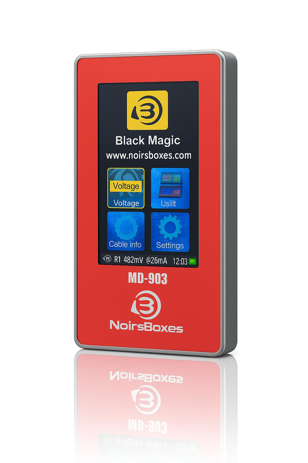 NoirsBoxes Charger Adapter Tester for iPhone, Detect Power Output, PD QC Protocols, Load Analysis, Noise Level, Digital Display for Voltage, Current,