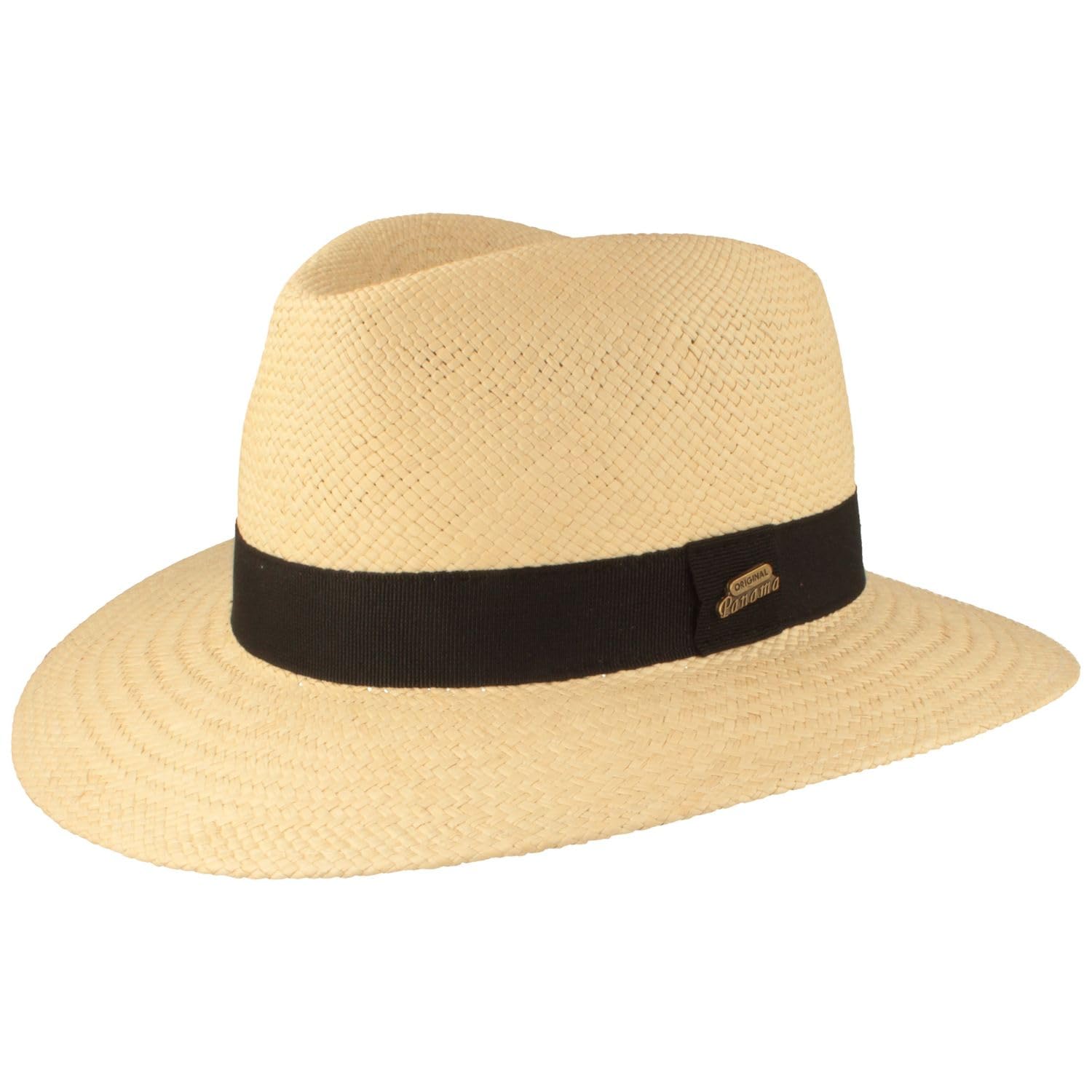 Breiter Sombrero de Panamá Original de Paja Sombrero de Verano Tejido a Mano con Protección UV 50 + Protección contra Roturas