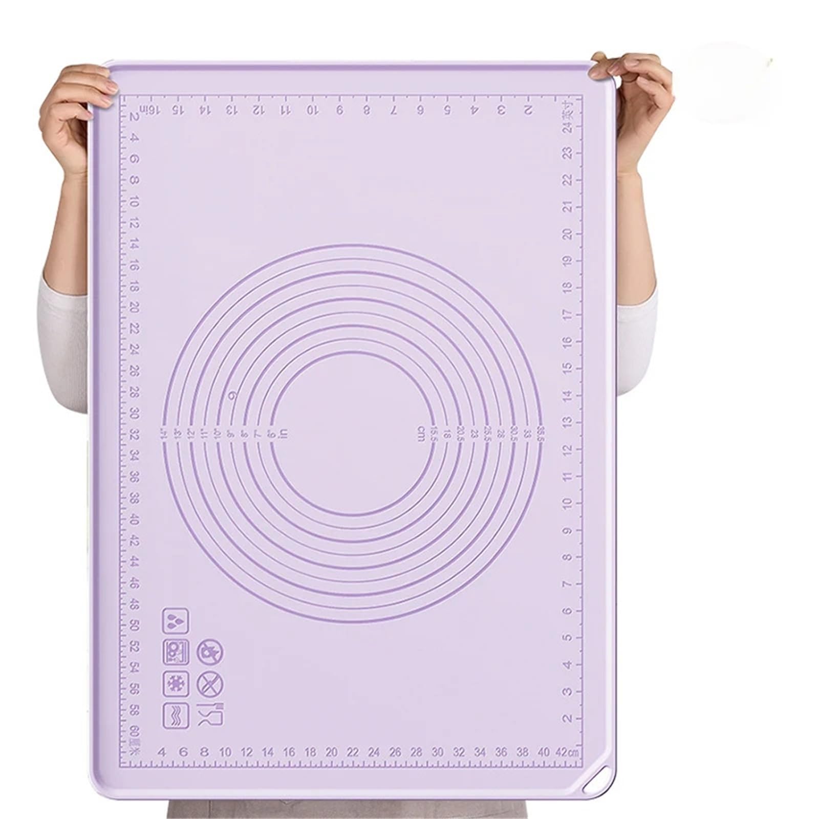 Backmatte Große Knetunterlage aus Silikon, Teigbackmatte, antihaftbeschichtet, wiederverwendbar, Küchenbackmatte, Zubehör(70x50CM)