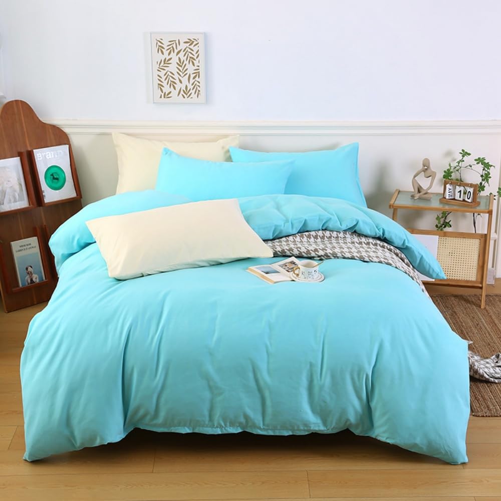 Housse de couette en polyester bleu pour une chambre cosy et zen