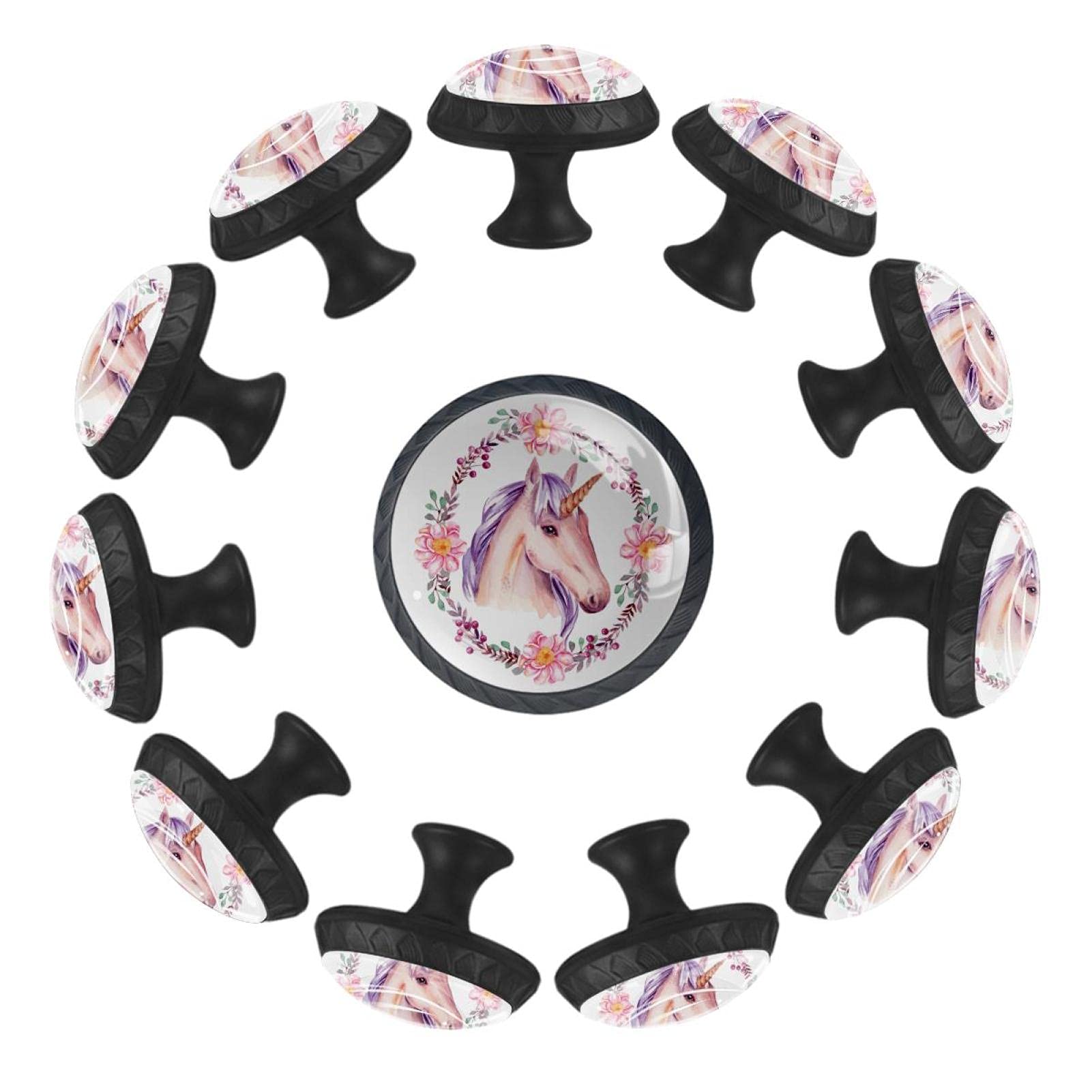 Poignées de meuble licorne lot de 12 pour relooker une commode enfant