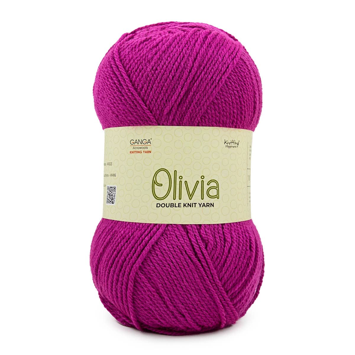 GANGA Acrylic Olivia Hand Knitting And Crochet Yarn (Electric Pink) (100Gms)