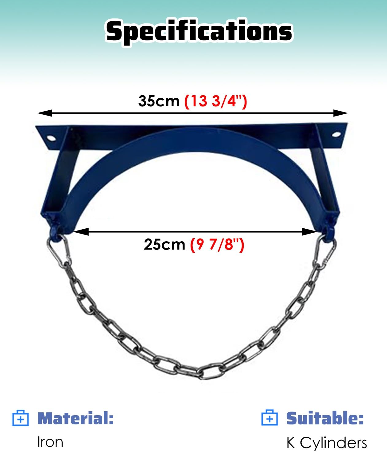 Soporte de pared, soporte de cilindro resistente para botellas de propano y gas, estante de almacenamiento seguro con tornillos de expansión