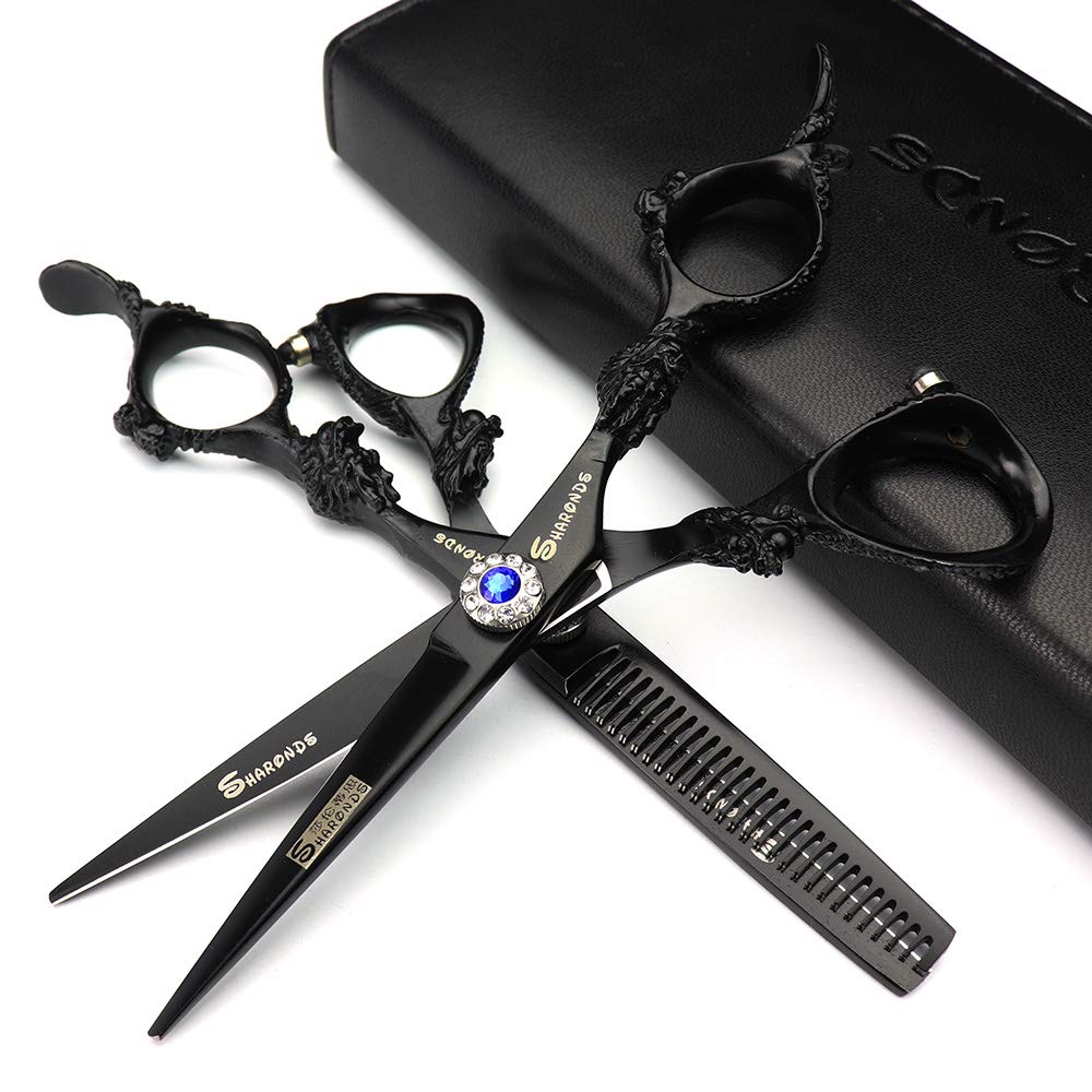 Ciseaux de coiffure japonais dragon 440C pour éviter la fatigue