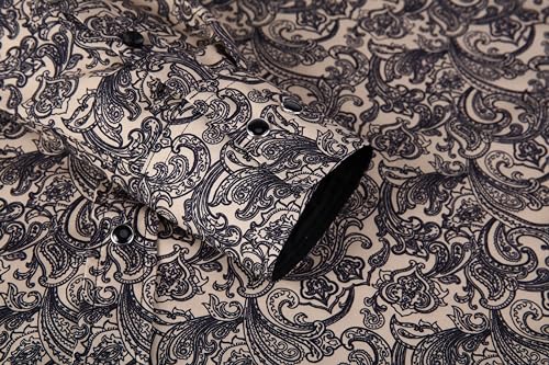 Mens Cowboy Cut Embroidered Western Long Sleeve Snap Button Down Shirt4