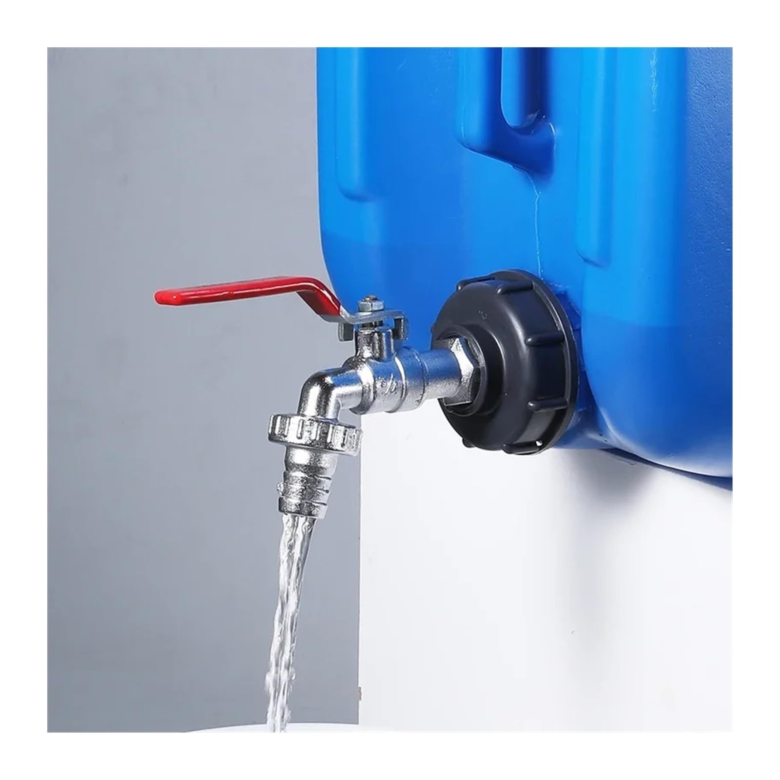 Conector de grifo de tanque IBC de rosca gruesa S60x6 x adaptador de acoplamiento de agua de 1/2'' a 3/4'', 1000 l, 1 unidad,Grifos para depósitos de agua(G3082a 1 2)