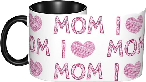Miniatura 2 de Taza de café con texto en inglés "I Love Mom", tazas de té, tazas de café, tazas de café de cerámica para mujeres y hombres, oficina, hogar, regalo