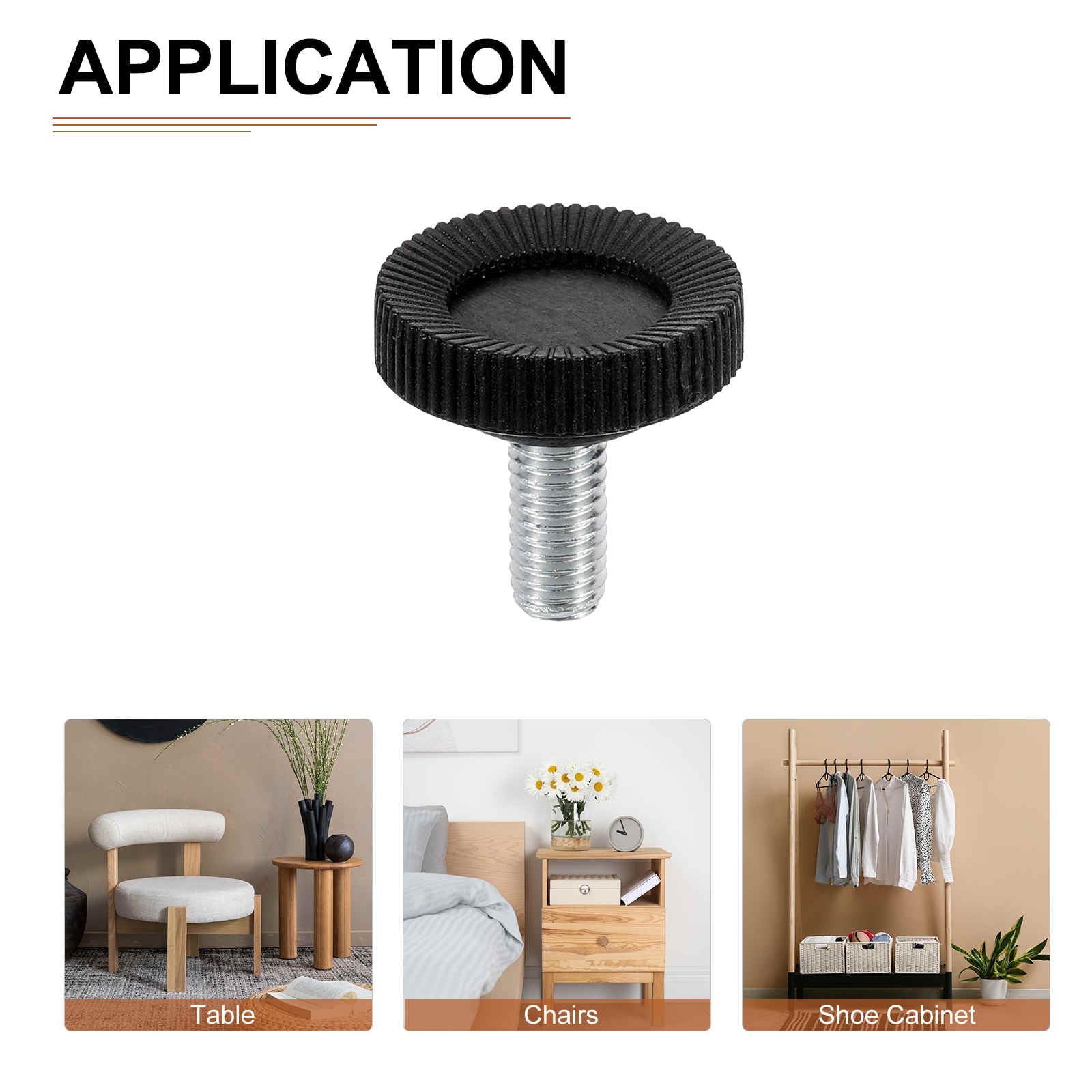 DTGN M8x16x28mm(DxLxOD) Screw on Furniture Glide Leveling Feet, 24Pack, Good for Furniture - Image 4