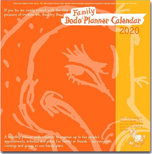 Dodo Family Planner Calendar 2020 - Month to View with 5 Daily Columns: A calendar to organise up to 5 people's activities. For family/friends; see everyone's comings and goings in one handy place