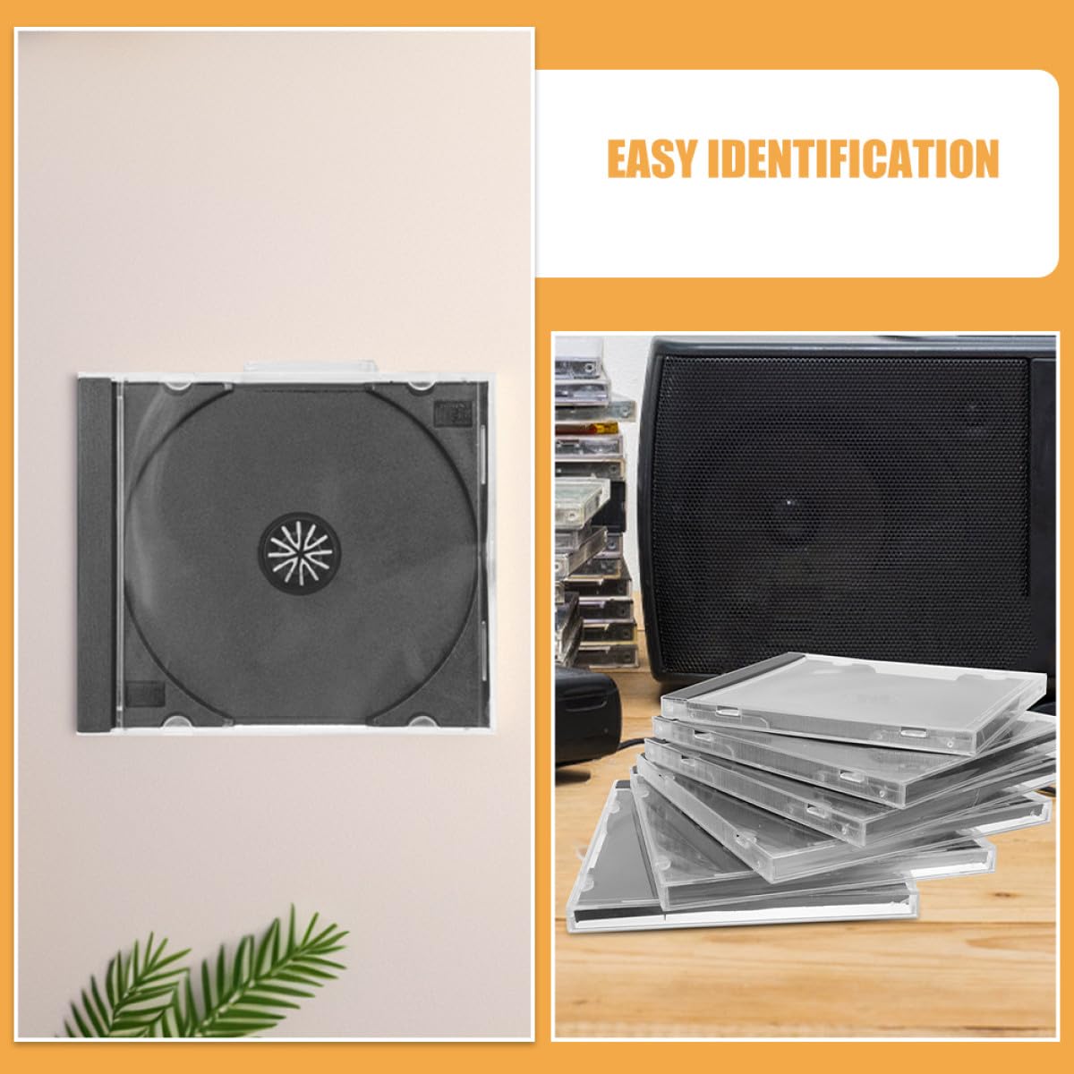 OUNONA Custodia per CD in Plastica Trasparente, Scatola Portaoggetti per CD Singolo Disco, Set da 10 Pezzi Protezione Antipolvere, Organizer Impilabile per Casa, Ufficio e Scuola