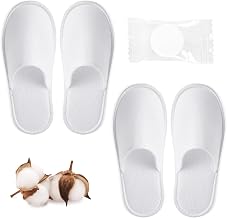 Disposable Slippers, 2 Pairs of High Quality Disposable Slippers, with 1 Compressed Towels, Universal Size for Adults, Suitable for Hotels, Spas, Air Travels, Men and Women