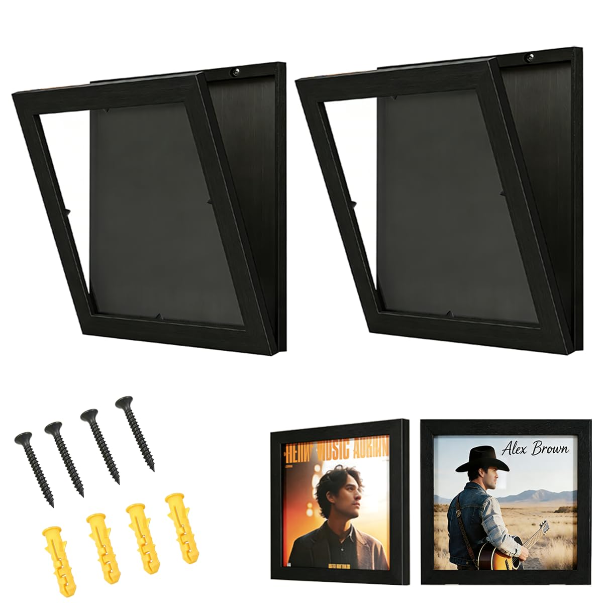 2pcs Vinyl Record Storage,11.2in Transparent Acrylic Record Frame,WallMounted Vinyl Display,Ideal For Storing Records,Photographs,MusicThemed DéCor And Collectibles,The For Wall Display