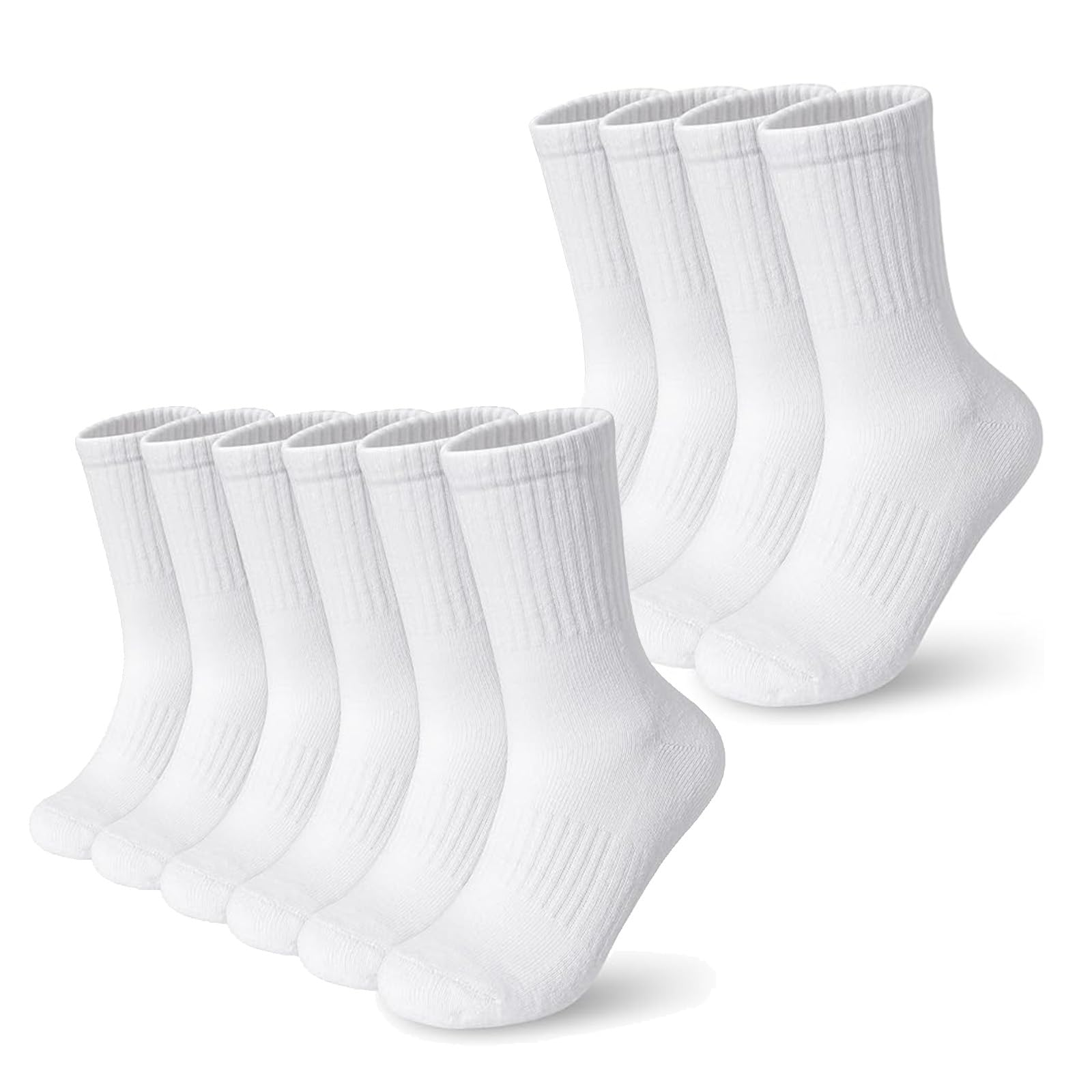 YSUY 5-Pack Ladies Ankle Socks for Sports & Leisure, Ladies Socks, Breathable White Cotton Liners Multipack for Women's Size 4-7, Slouch and Athletic Style for Girls & Women (5 Pack-White)