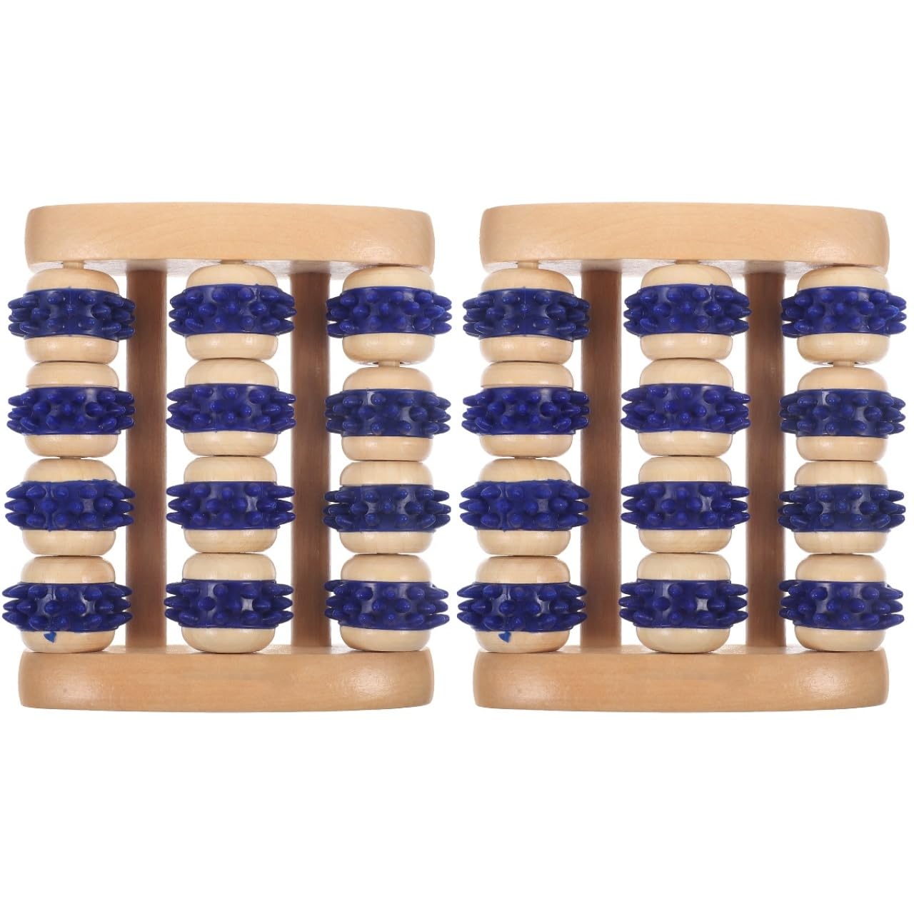 NOLITOY Wooden Foot Roller Massager 2-Pack Portable Manual Acupoint Massage Tool for Feet and Legs Soreness Relief Lightweight for Home and Travel