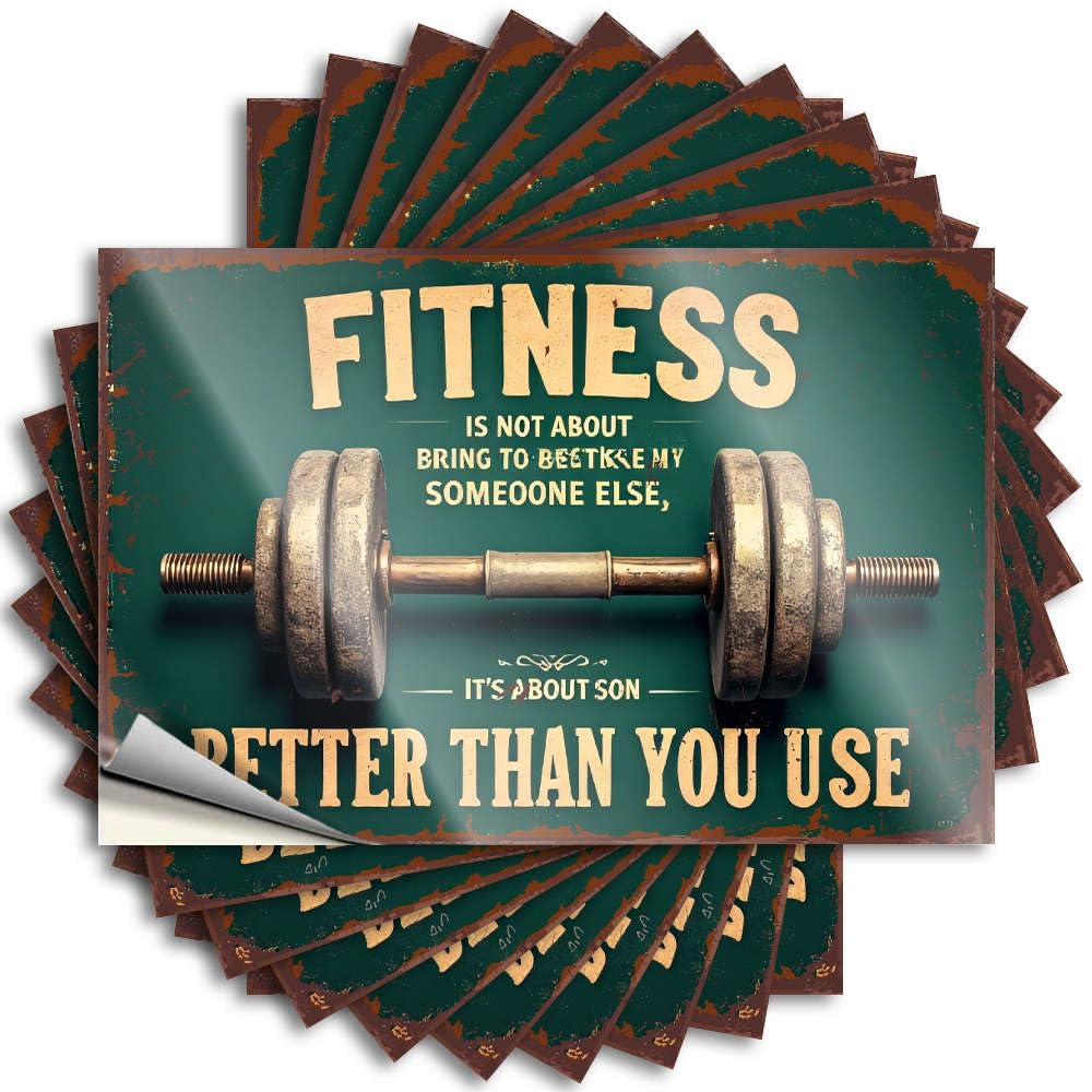 Quote Cool Peel and Stick - Fitness is Not About Bringing Someone Else. Garage Funky Waterproof Vinyl for Billiard(12X18CM)