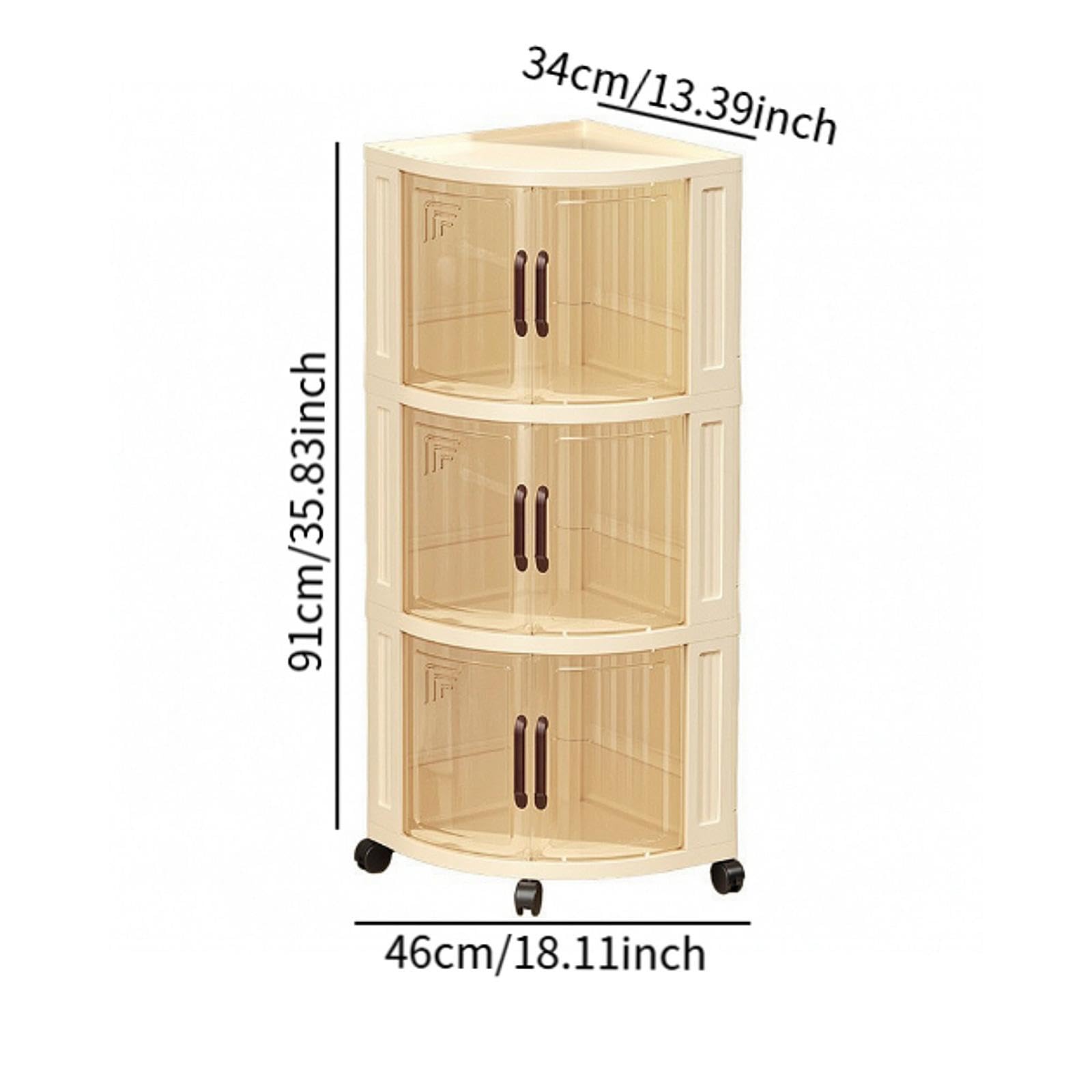 Yajuyi Multifunktionaler Aufbewahrungswagen, Snack Organizer, Eckrollwagen für Kommode, Bastelbedarf, Schmuck Und Kosmetik, 3 Stufen