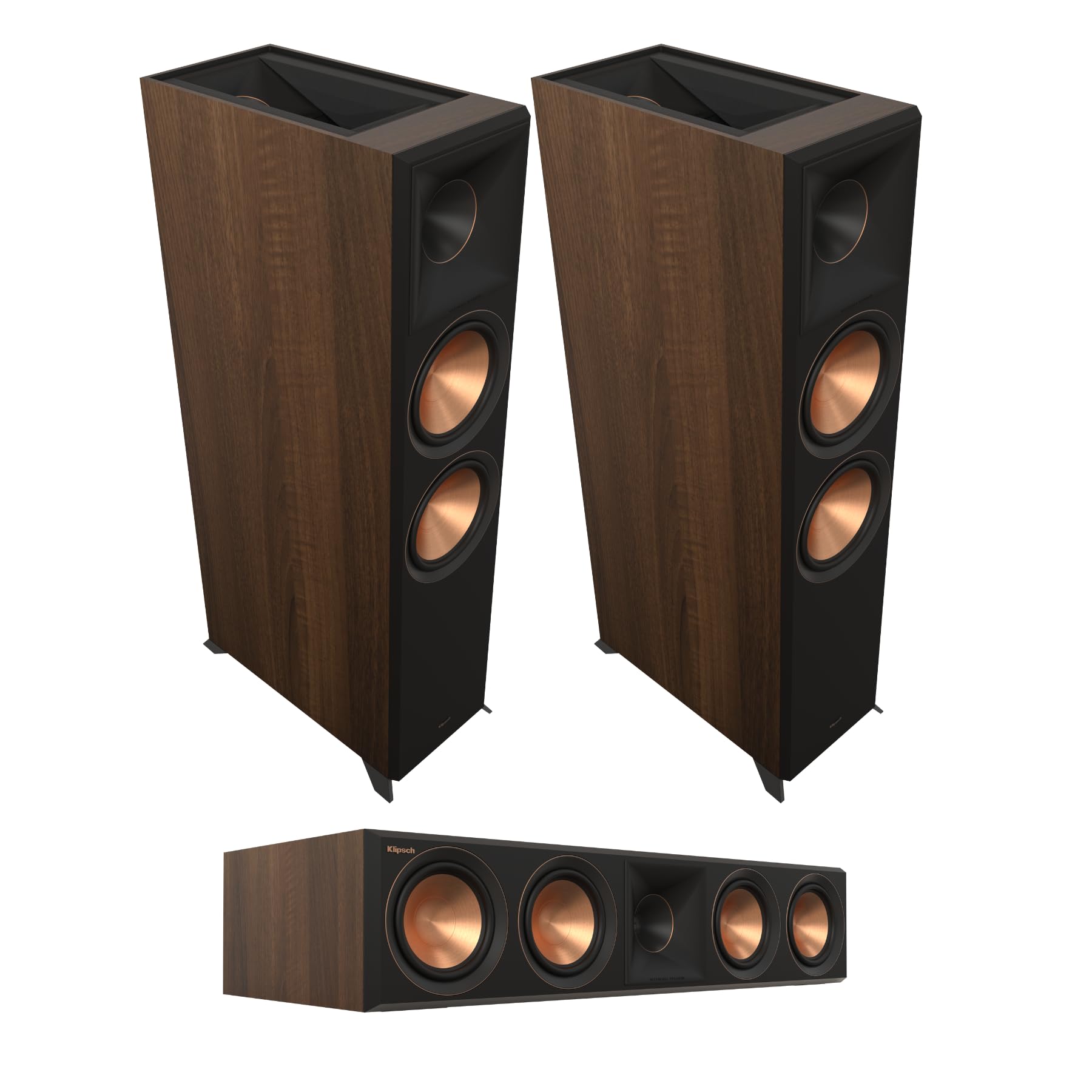Klipsch RP-8060FA II Pair with RP-504C II Center Channel - Walnut