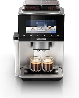 Siemens EQ900 Fully Automatic Coffee Machine, Large Coloured TFT Display, 2 Bean Containers, 36 Hot and Cold Drinks, Cold Brew, Super Quiet, Double Cup Function, App Control, Stainless Steel, TQ907D03