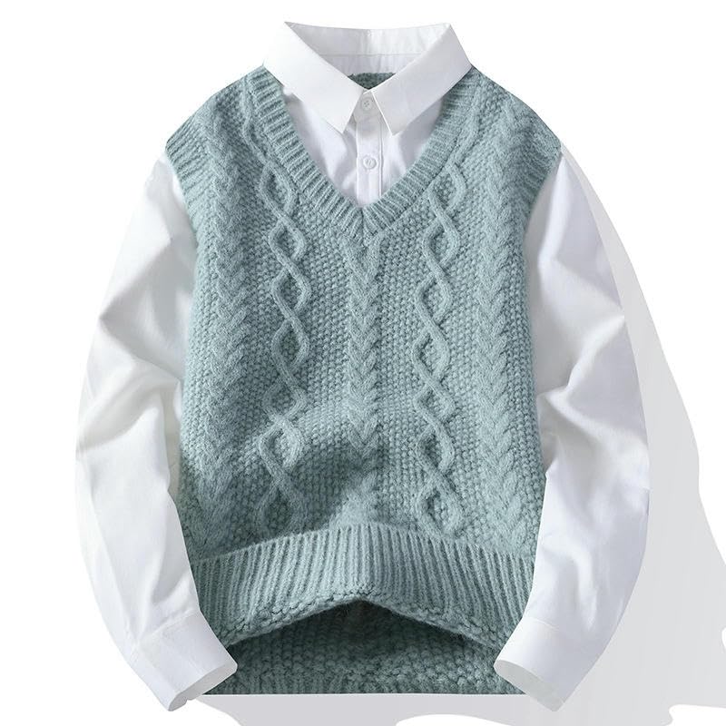 Suéter de punto para hombre con solapa jacquard ideal para un look casual elegante 3