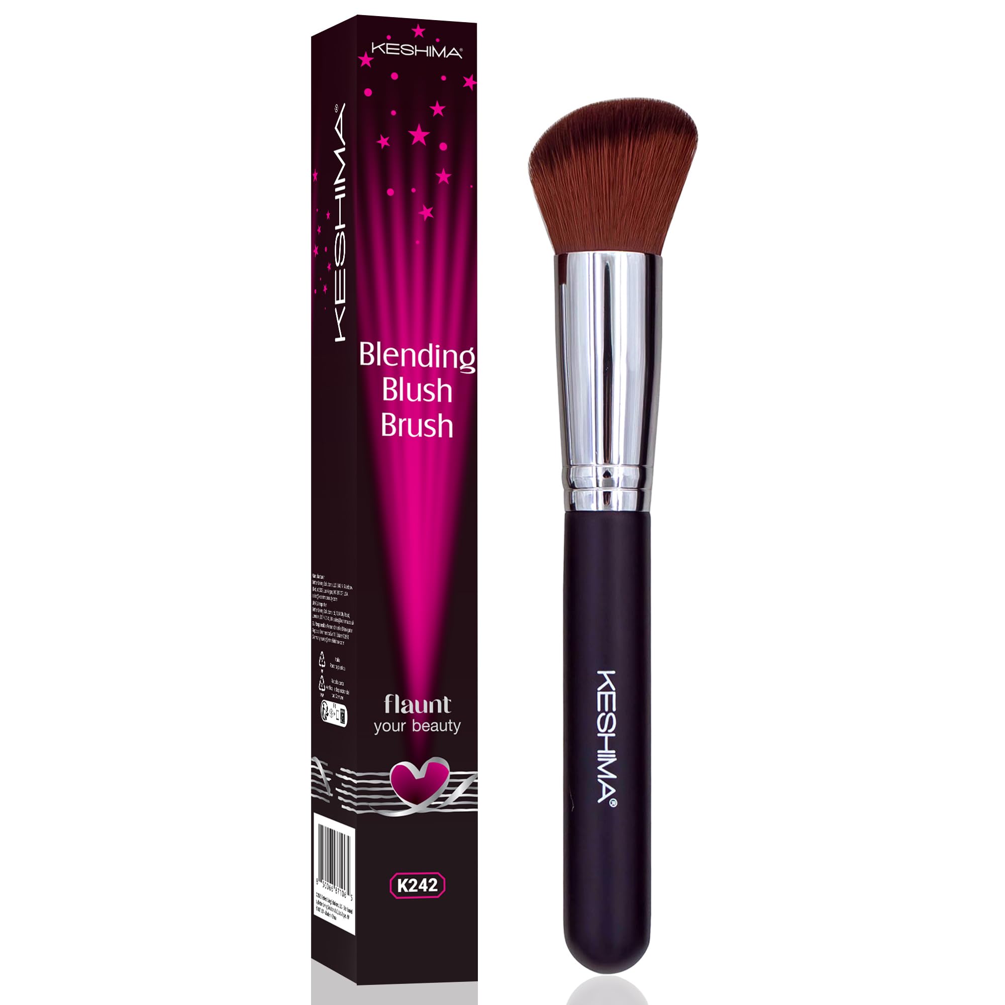Keshima Angled Brush (Brown Handle)