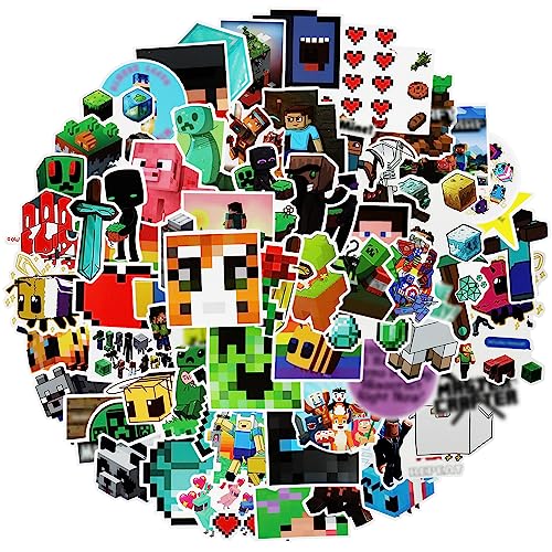 PIKAPIKA 50 Stück Minecraft Sticker Pack Auto Aufkleber Minecraft Sticker Bomb Mix Aufkleber für Laptop Skateboard Gitarre Gepäck Wasserflasche Telefon