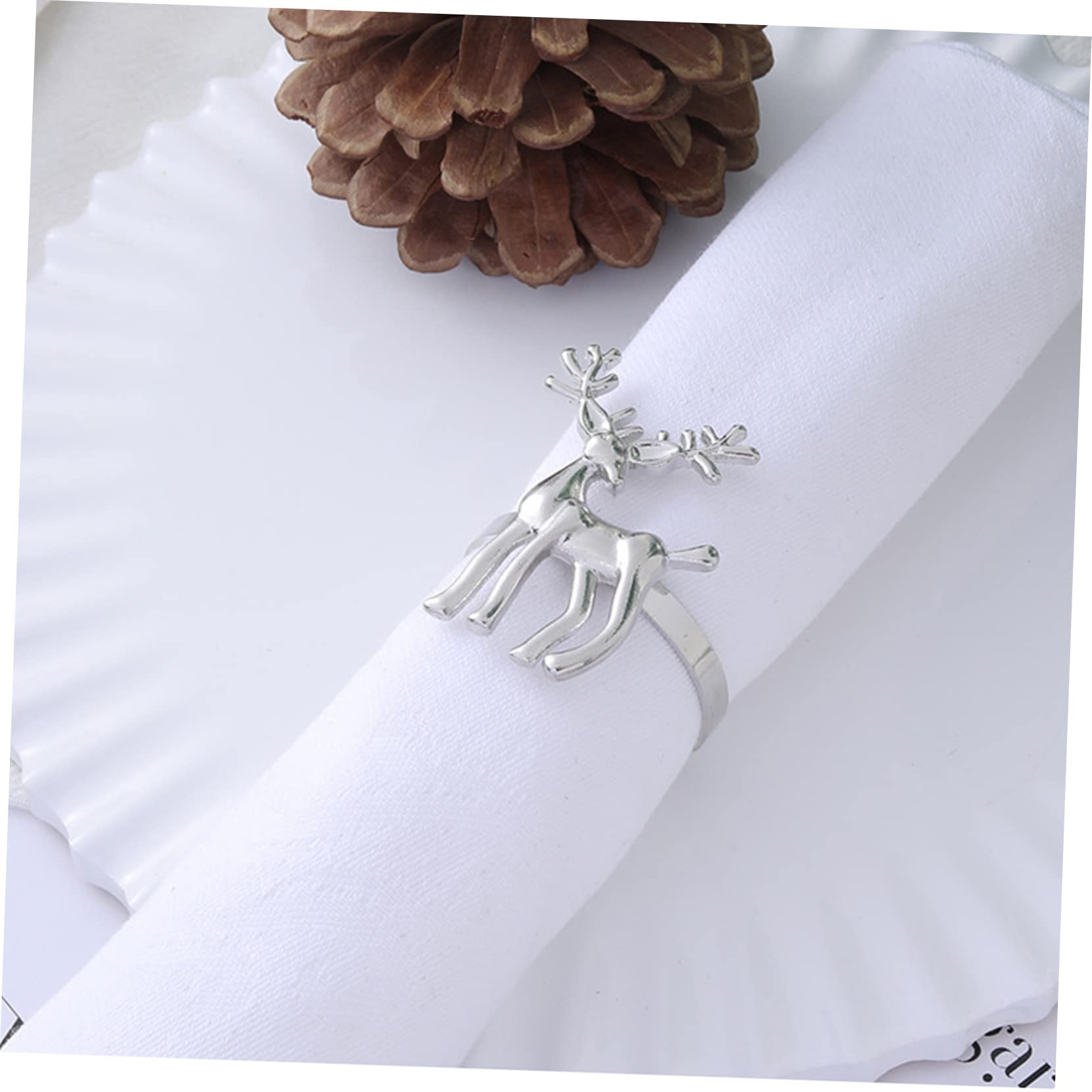 Ciieeo 4 Set Di Fibbie Per Tovaglioli in Metallo A Forma Di Decorazioni Per Tovaglioli Da Tavola Decorazioni Natalizie 6 Pezzi * 4