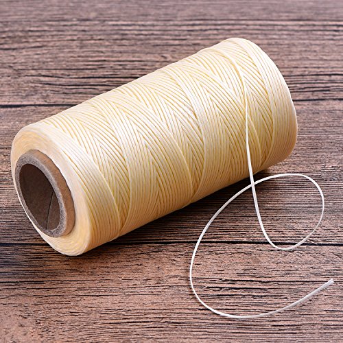 Hilo encerado para coser cuero 1 mm beige 284 yardas miniatura 4