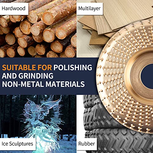 Pomsare 5PCS Angle Grinder Wood Carving Disc Set, Polishing Wheel Pad Sanding Disc for Wood, Stump Grinder Tool Grinding Shaping Disk, Cutting Wheel for 4 1/2 Angle Grinder Attachments Rotary Tool by Pomsare - Image 6