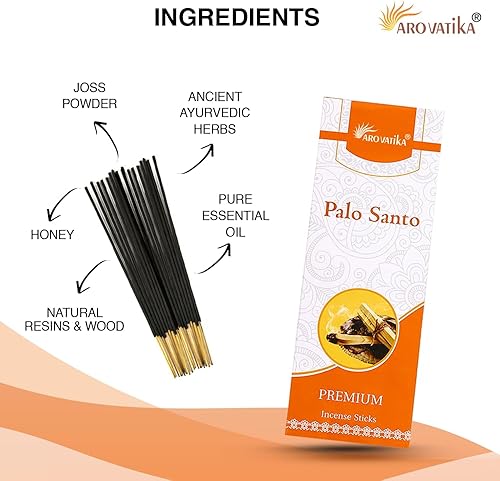 Miniatura 2 de ARO VATIKA Palo Santo Hexa 120 varillas de incienso en paquete de 6 unidades | Larga duración y bajo humo | Fragancia para el hogar | Agarbatti