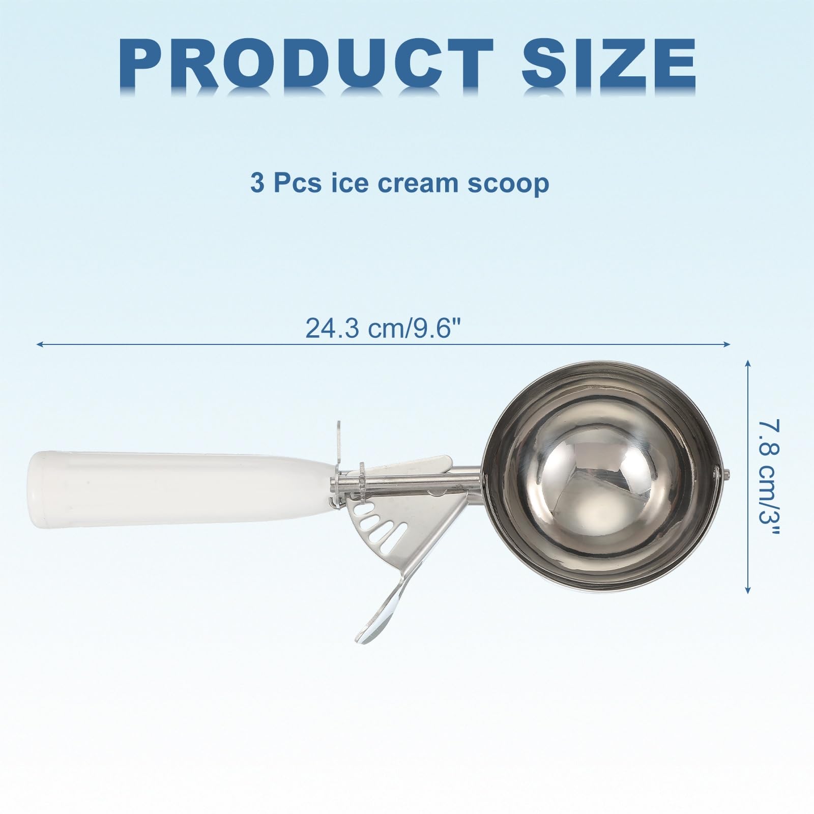 QUARKZMAN 3 Pcs Cuillères À Glace Cuillère À Glace Avec Déclencheur Blanc