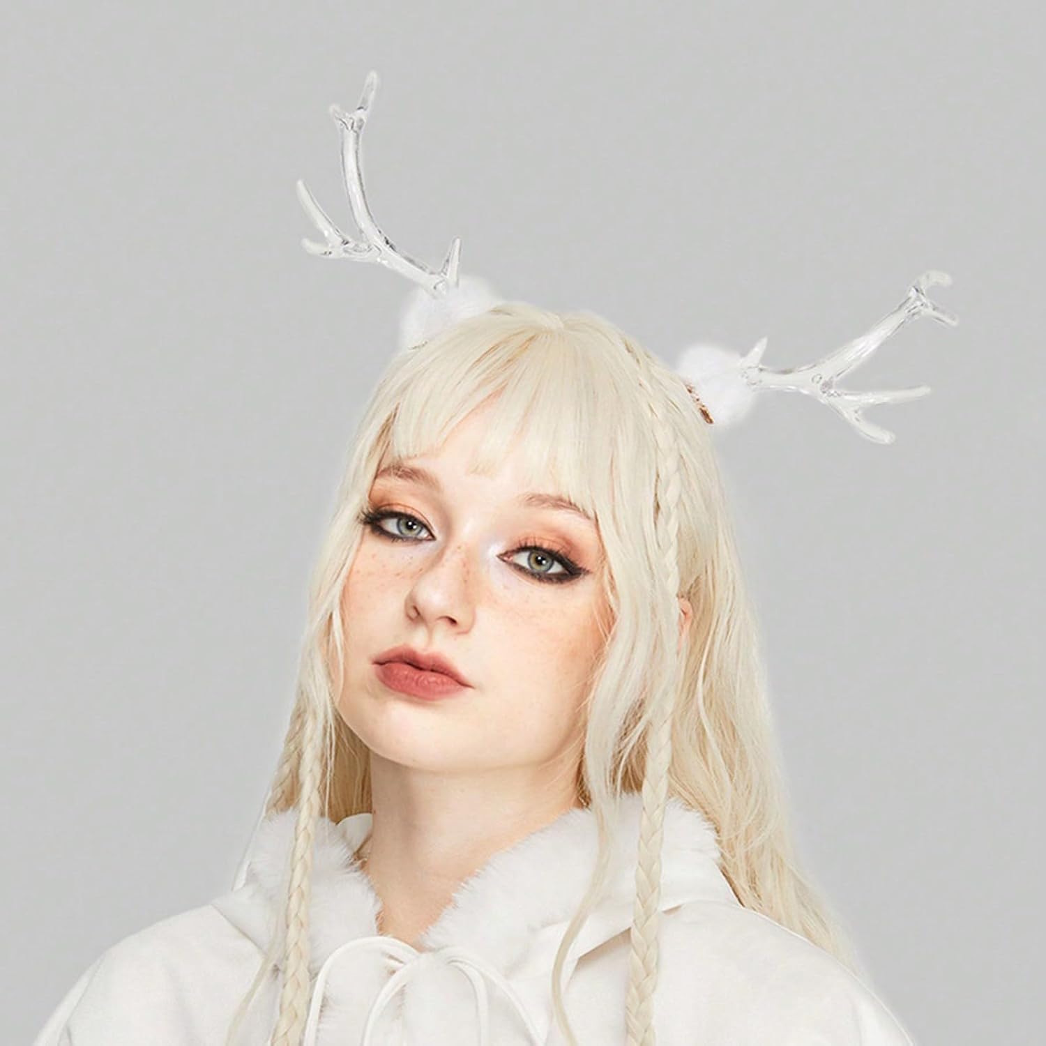 2PCS Clear Christmas Antler Hair Clip Festival Headwear For Woman Kids Bangs Taking Photo Shopping Travel Anti Slip Reindeer Antler Hair Clips Reindeer Hair Clips Reindeer Antler Hair Clips Kids Hair image 4