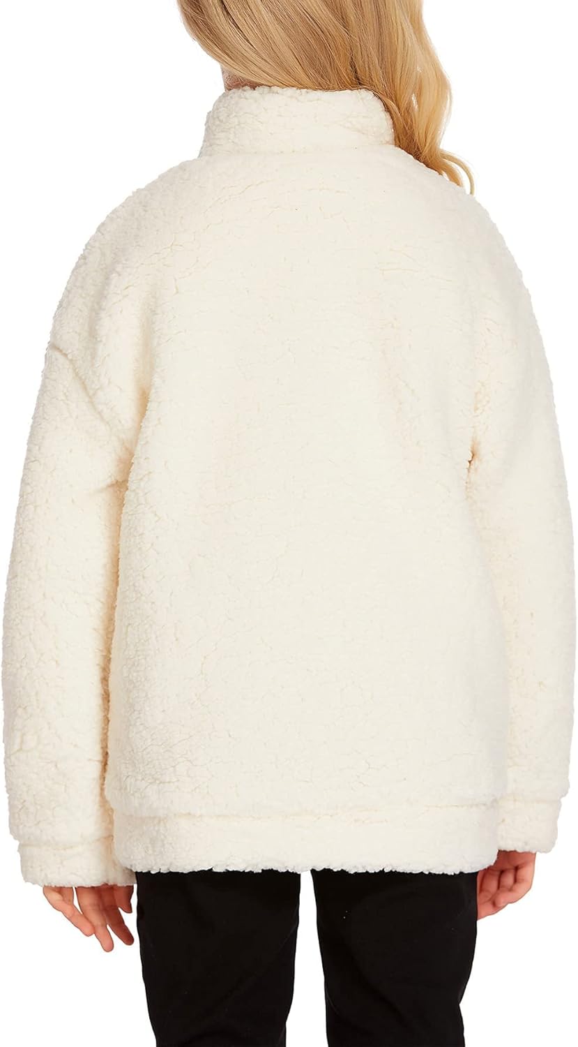 Arshiner Girls Full Zip Fleece Jacket Sherpa Outwear Coat Fall Winter for 4-12Y - Image 9