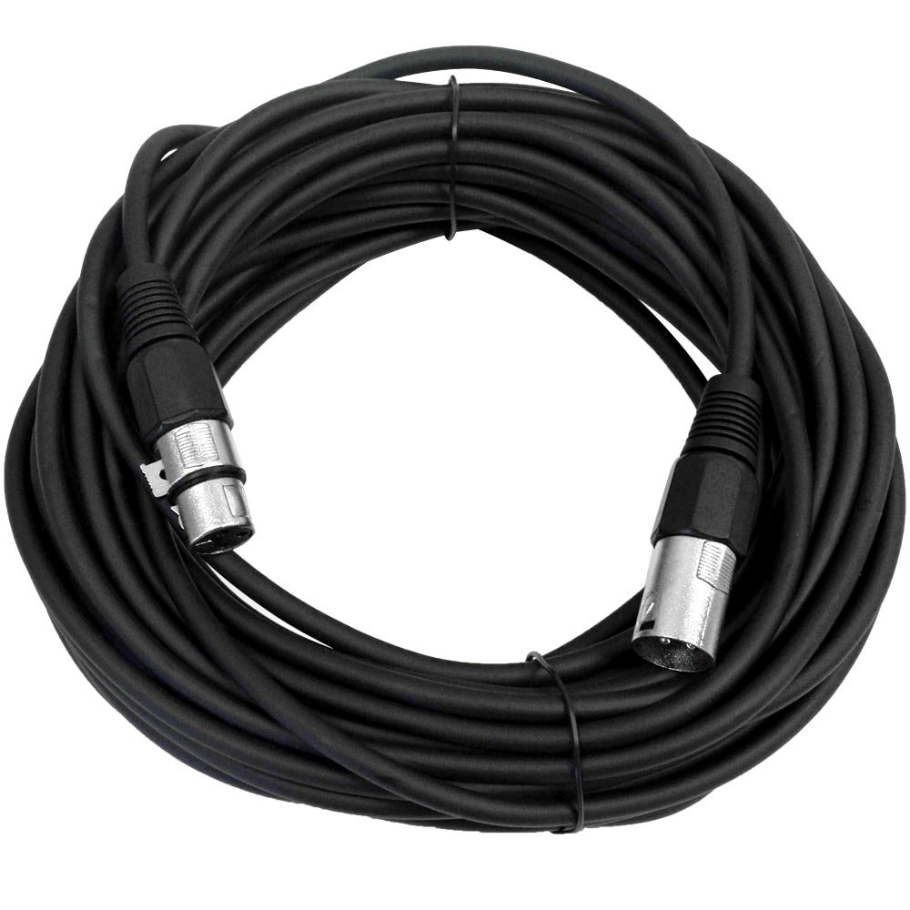 Seismic Audio - SAXLX-50-50' Negro XLR macho a XLR hembra Cable de micrófono - Equilibrado - Cable de conexión de 50 pies