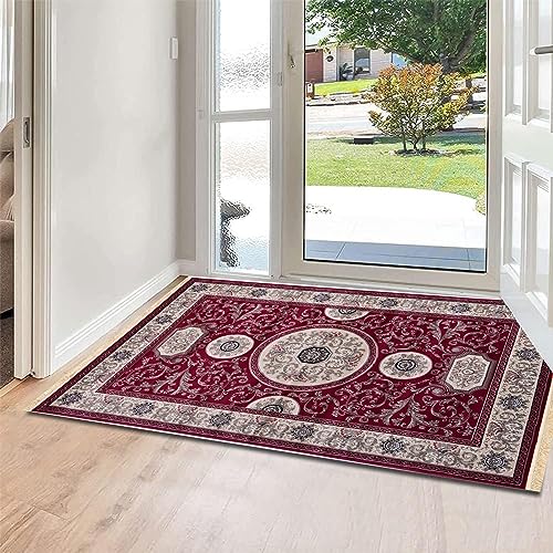 Tapis de cuisine lavable 50x70 cm rouge antidérapant