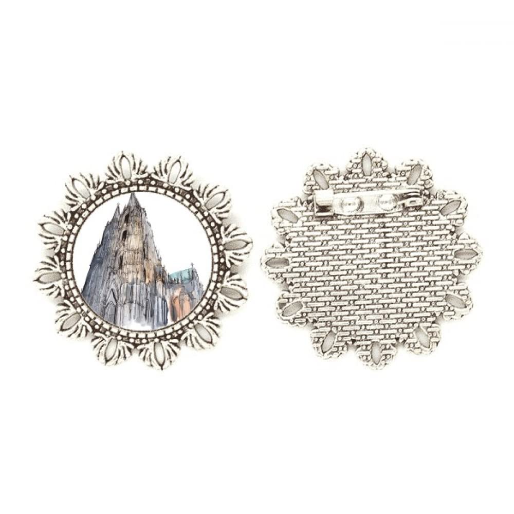 Broche de plata acabado artesanal flor de Colonia joyería fina medium 4