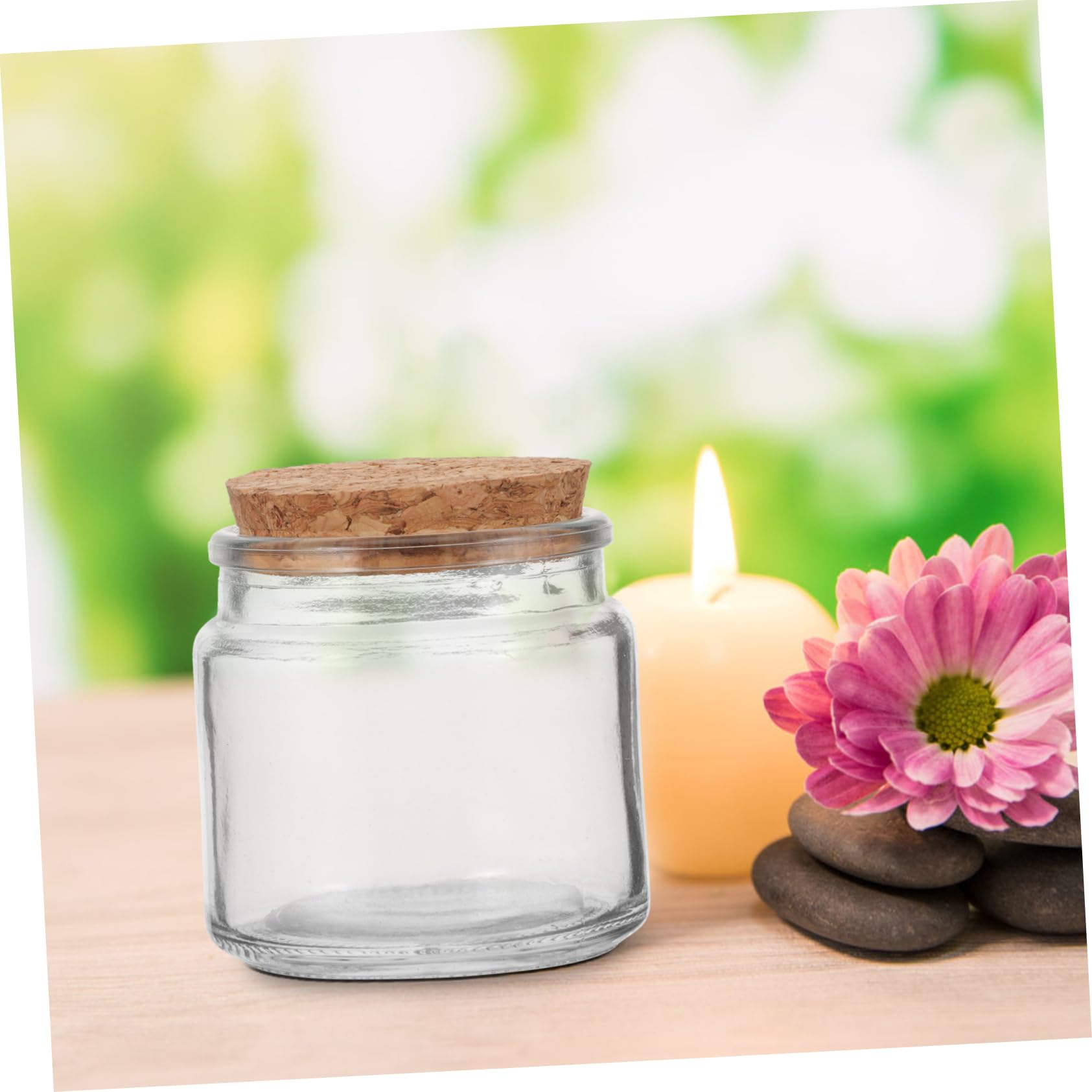 HOMSFOU Transparente Glas Kerzenbecher mit Deckel 8 Stück Langlebige Selbstgemacht Aromatherapie Kerzenbehälter Vielseitig für Kerzenherstellung Dekoration und Aufbewahrung