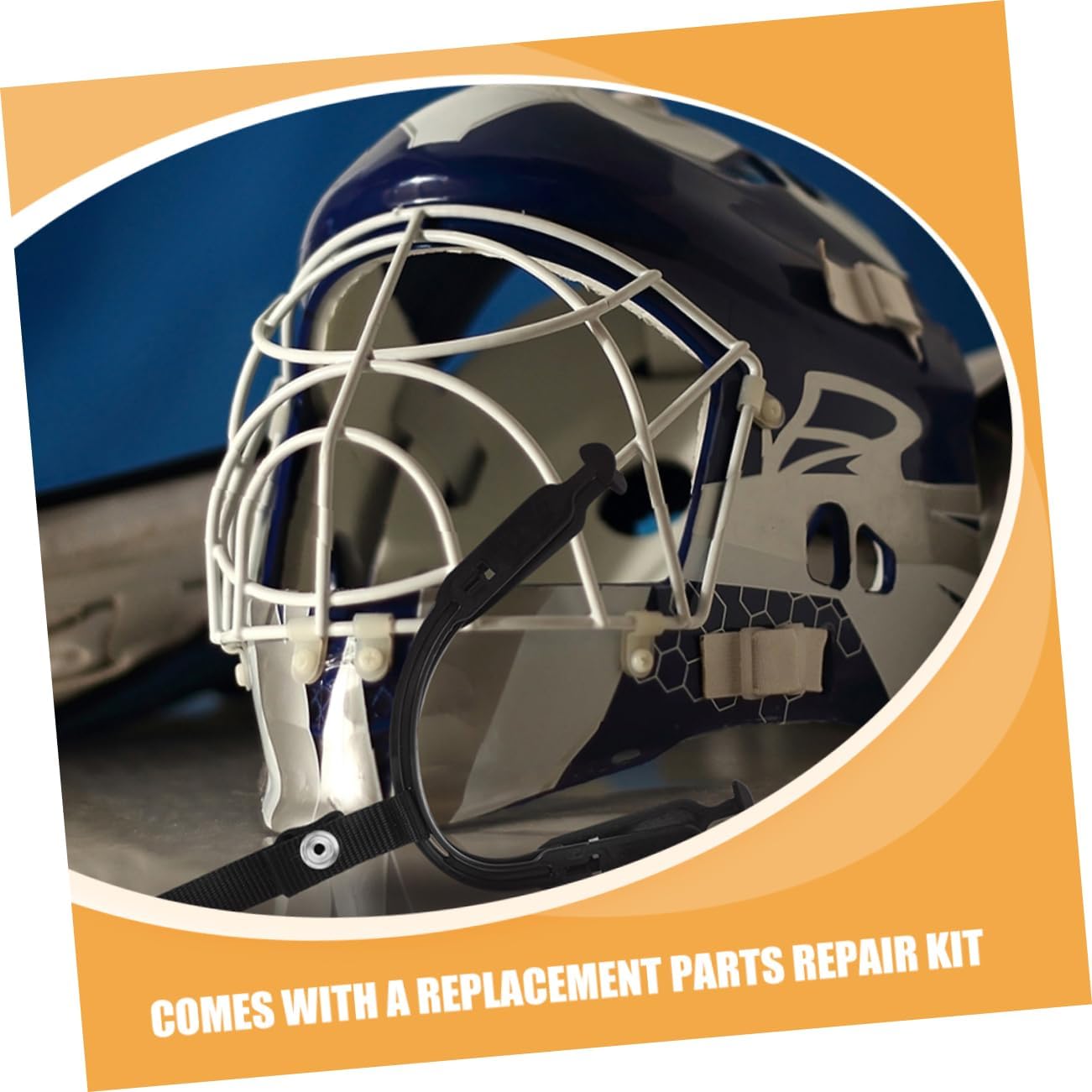 POPETPOP 2pcs Adjustable Ice Hockey Helmet Chin Strap Replacement Kit with Ear Sling Loops for Hockey Football and Safety Helmets