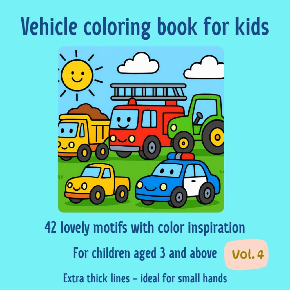 Sonnenkind Mandalas: Vehicle – Coloring Book Ages 3+: 42 Bold & Easy motifs | With Coloring Inspiration | With Award (Evergreen)