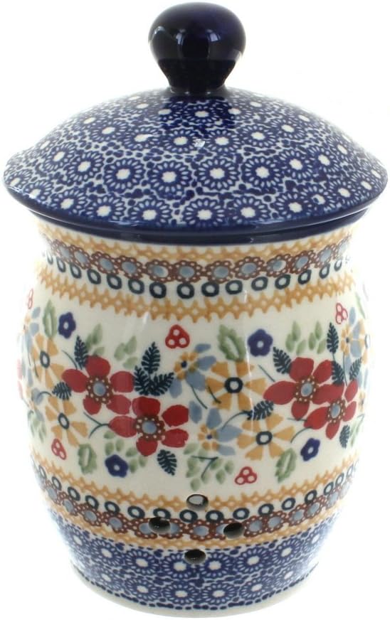 Hand Painted Italian Ceramic Garlic Jar Venezia Handmade
